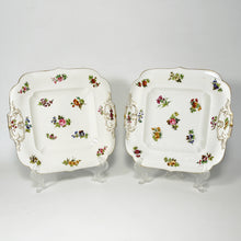Load image into Gallery viewer, Jacob Petit Antique French PAIR Hand Painted Paris Porcelain Square Serving Plates
