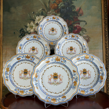 Load image into Gallery viewer, French Samson Chinese Export Style Armorial Porcelain Plates
