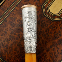 Load image into Gallery viewer, Antique French Art Nouveau Amber Cheroot Small Cigar Holder
