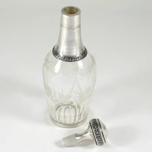 Load image into Gallery viewer, Antique French Sterling Silver Cut Glass Liquor Decanter
