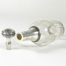 Load image into Gallery viewer, Antique French Sterling Silver Cut Glass Liquor Decanter
