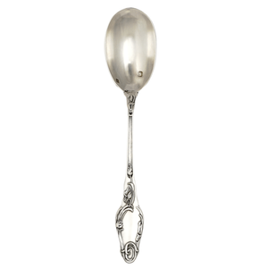 Antique French Sterling Silver Egg Spoon, Art Nouveau Poppy Flowers
