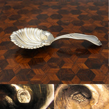 Load image into Gallery viewer, Antique French .800 Silver Tea Caddy Spoon, Scoop, Scalloped Bowl
