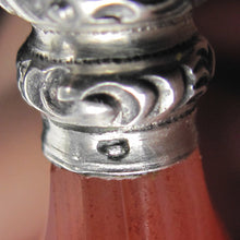 Load image into Gallery viewer, Antique French Wax Seal Silver &amp; Agate Desk Stamp, Cross Matrix
