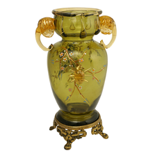 Load image into Gallery viewer, Antique French Art Glass Japonisme Cabinet Vase, Eugene Rousseau, Applied Elephants
