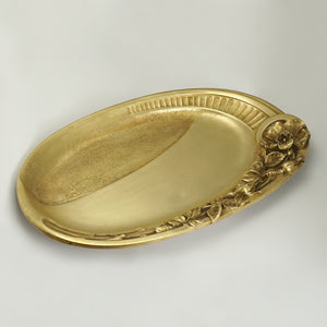 Antique French Signed Bronze Figural Vide-Poche Trinket Dish, Jewelry or Receiving Card Tray