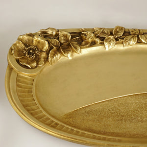 Antique French Signed Bronze Figural Vide-Poche Trinket Dish, Jewelry or Receiving Card Tray