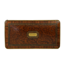 Load image into Gallery viewer, Antique French Tea Caddy Box Burl Wood Brass Inlay
