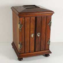 Load image into Gallery viewer, Antique Victorian Wood Cigar Caddy Box, Table Top Cabinet Cigar Presenter Box
