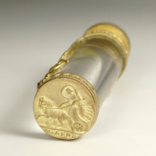Load image into Gallery viewer, Antique French Crystal Gilt Bronze Wax Seal Napoleon III Empire Cherub Desk Stamp
