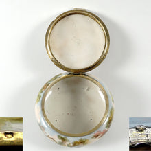 Load image into Gallery viewer, Antique French Enamel on Copper Box Silver Hinged Mounts
