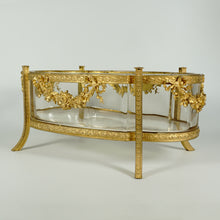 Load image into Gallery viewer, Large Antique French Dore Bronze Crystal Jardiniere Centerpiece
