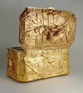 Antique French Gilt Bronze Box, Casket, Naturalist Animalier Study Lizards & Mice, Signed Marquise de Sévigné
