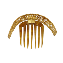 Load image into Gallery viewer, Antique French Hair Comb, Spanish Peineta Style Lattice Filigree
