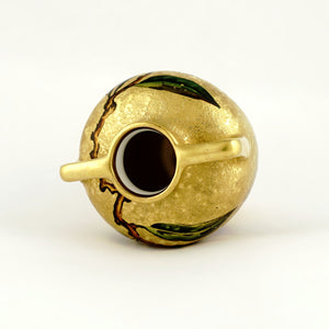 French Limoges Porcelain Vase Gold Gilded Hand Painted Cherries