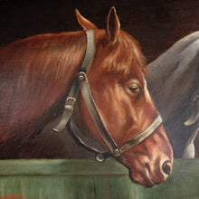 Load image into Gallery viewer, Antique Horse Portrait Oil Painting Equestrian Thoroughbred, dated 1923
