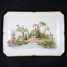 Load image into Gallery viewer, Antique French Paris Porcelain Hand Painted Pots de Creme and Tray Set
