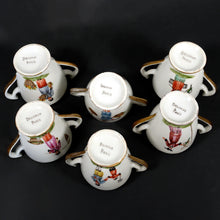 Load image into Gallery viewer, Antique French Paris Porcelain Hand Painted Pots de Creme and Tray Set
