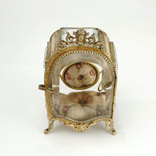 Load image into Gallery viewer, Antique Victorian Beveled Glass Ormolu Pocket Watch Holder Display Vitrine Box Cabinet
