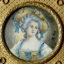 Load image into Gallery viewer, Antique French Miniature Portrait Gilt Bronze Jewelry Box, Princesse Lamballe
