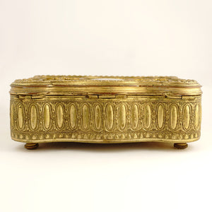 Antique French Miniature Portrait Gilt Bronze Jewelry Box, Princesse Lamballe