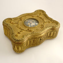 Load image into Gallery viewer, Antique French Miniature Portrait Gilt Bronze Jewelry Box, Princesse Lamballe
