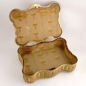 Antique French Miniature Portrait Gilt Bronze Jewelry Box, Princesse Lamballe