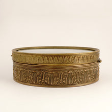 Load image into Gallery viewer, Antique French Miniature Portrait Bronze Jewelry Box, Painting of Lovers
