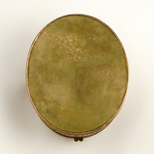 Antique French Miniature Portrait Bronze Jewelry Box, Painting of Lovers