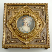 Load image into Gallery viewer, Large Antique French Miniature Portrait Gilt Bronze Jewelry Box, Princesse Lamballe
