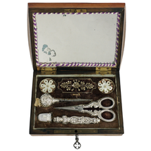 Load image into Gallery viewer, Antique French Palais Royal Silver Sewing Box Etui Necessaire
