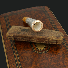 Load image into Gallery viewer, Antique French Art Nouveau Amber Cheroot Small Cigar Holder
