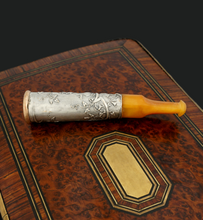 Load image into Gallery viewer, Antique French Art Nouveau Amber Cheroot Small Cigar Holder
