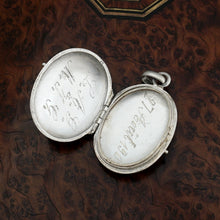 Load image into Gallery viewer, Antique French .800 Silver Photo Locket Pendant, Engraved Virgin Mary Miraculous Medal
