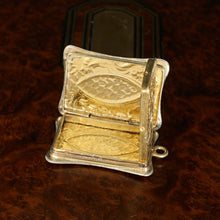 Load image into Gallery viewer, Antique French .800 Silver Vinaigrette Pendant Locket Gold Vermeil Grille
