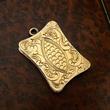 Load image into Gallery viewer, Antique French .800 Silver Vinaigrette Pendant Locket Gold Vermeil Grille
