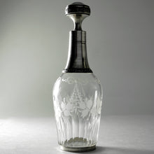 Load image into Gallery viewer, Antique French Sterling Silver Cut Glass Liquor Decanter

