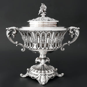 Antique French Sterling Silver Confiturier, Drageoir Centerpiece Bowl