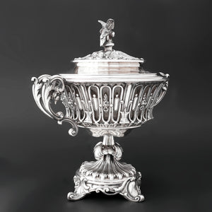 Antique French Sterling Silver Confiturier, Drageoir Centerpiece Bowl