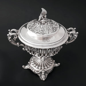 Antique French Sterling Silver Confiturier, Drageoir Centerpiece Bowl