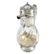 Load image into Gallery viewer, Antique French Sterling Silver Glass Water Pitcher Decanter, Lemonade, Orange Juice
