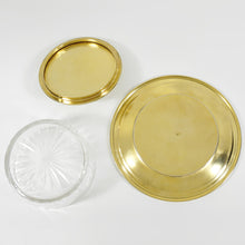 Load image into Gallery viewer, Antique French Sterling Silver Vermeil Glass Cheese Butter Serving Dish, Beurrier
