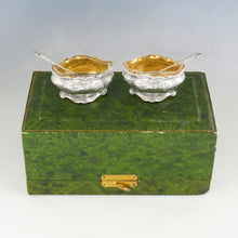 Load image into Gallery viewer, Pair Antique French Sterling Silver Salt Cellars, Spoons
