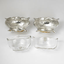 Load image into Gallery viewer, Pair Antique French Sterling Silver Salt Cellars, Spoons
