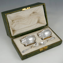 Load image into Gallery viewer, Pair Antique French Sterling Silver Salt Cellars, Spoons
