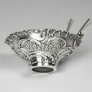 Antique French Sterling Silver Tea Strainer Basket In the Spout