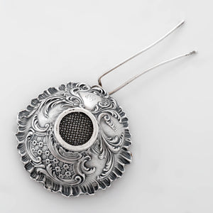 Antique French Sterling Silver Tea Strainer Basket In the Spout