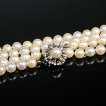 Load image into Gallery viewer, J. Köhle Cultured Pearl Necklace 14K Gold Diamond Clasp Opera Length
