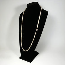 Load image into Gallery viewer, J. Köhle Cultured Pearl Necklace 14K Gold Diamond Clasp Opera Length
