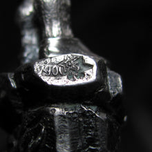 Load image into Gallery viewer, Antique .900 Silver Figural Wax Seal Desk Stamp Gnome &amp; Lizard
